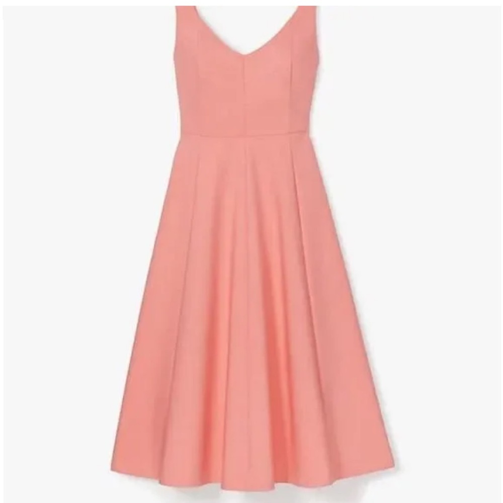 KATE Spade Twill Grace Midi Dress Fit and Flare Sea‎ Star Coral Sz 4 - NWT $398 - Picture 4 of 12